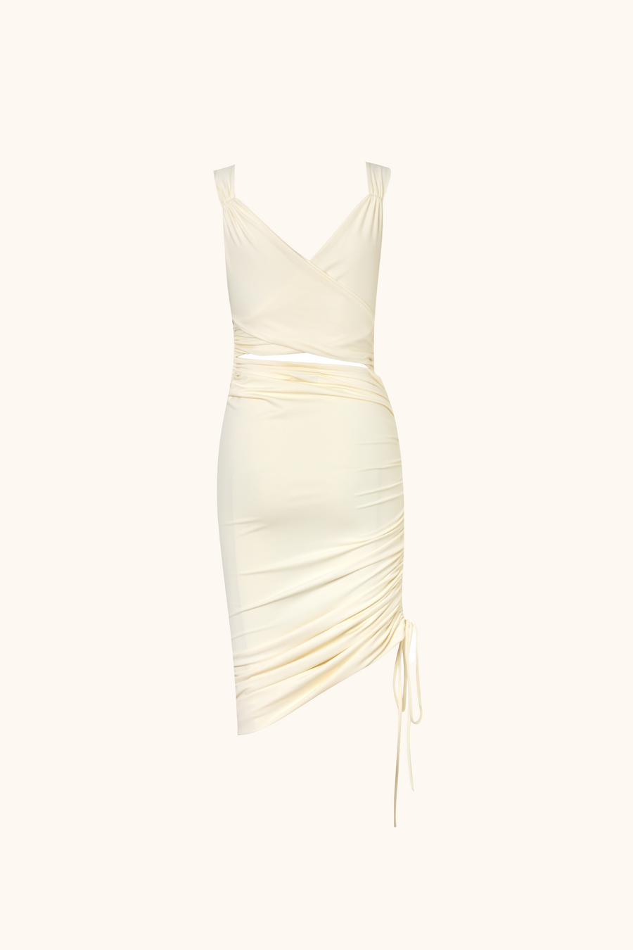 White Moderne Midi Dress